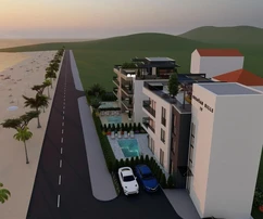 Byt de trois chambres à vendre directement sur le front de mer à Sukošan en Croatie