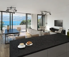 Luxuslakás eladó tengerre néző panorámával Korčulán Horvátországban