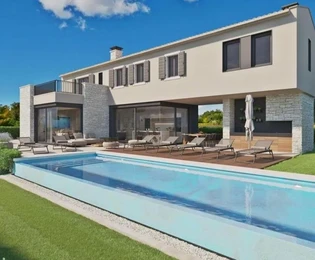 Attraente nuova villa con piscina e vista mare, Istria, Sveti Lovreč