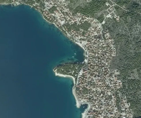 Trogir, Saldun, stavebný pozemok 3691 m2, výhľad na more