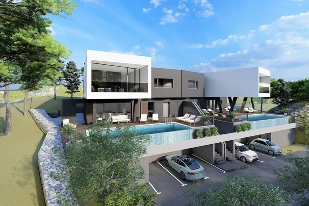 Luxury villa for sale with sea views in Seget in Croatia