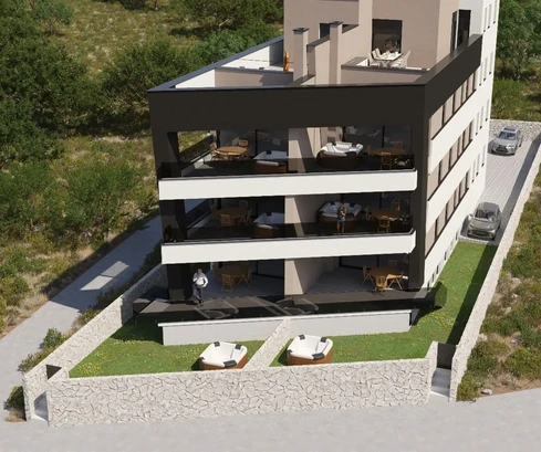 Pag, Mandre, première ligne face à la mer, appartement en duplex de quatre pièces