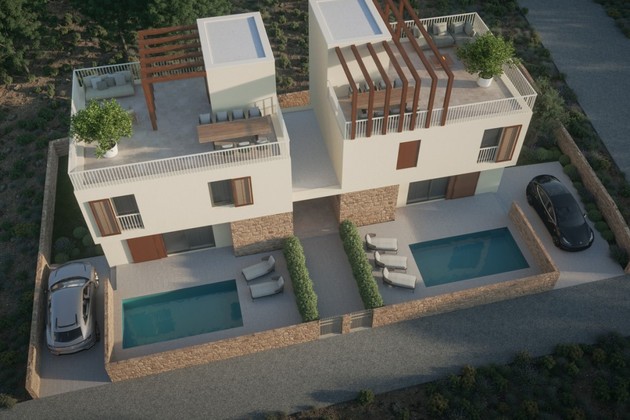 Tribunj Moderne case bifamiliari con piscine in vendita