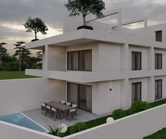 Luxusní apartmán s bazénem a zahradou, v první řadě u moře, Rtina Ražanac, S1