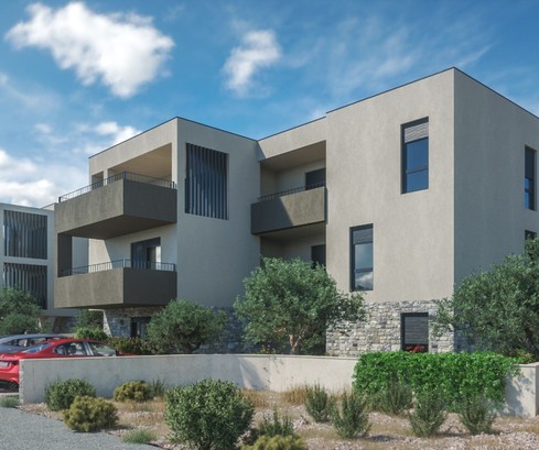 Impresionante apartamento de 2 habitaciones con jardín en venta en Brodarica