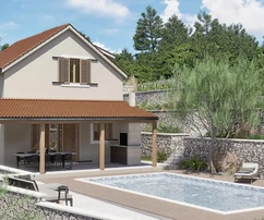 Šolta, Maslinica, Bauland mit Genehmigung, 380 m vom Meer und Strand entfernt