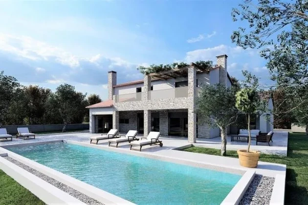 Gyönyörű villa medencével és tengerre néző kilátással, Isztria, Poreč
