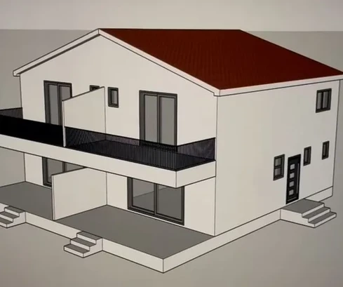 House under construction, 100 meters to the sea