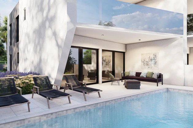 Moderna casa bifamiliare con piscina disponibile a Crikvenica in Croazia