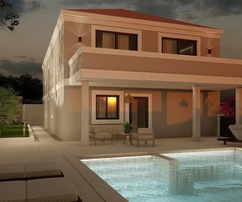 Zadar, Diklo: Luxuriöse Strandvilla mit Pool und Olivenhain