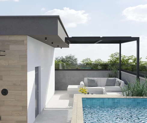 Zadar, Vir, penthouse tetőtéri medencével, 350 m-re a tengertől