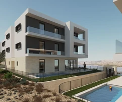 Zadar, Vinjerac, two-bedroom apartment A2 with pool and garden, ground floor