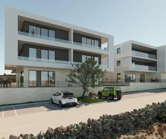 Zadar, Vinjerac, appartamento A2 con due camere da letto, piscina e giardino, piano terra