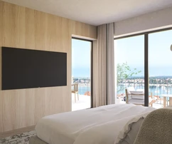 Istrien, Umag - Green Tower Residence, moderne Einzimmerwohnung mit Terrasse im 3. Stock
