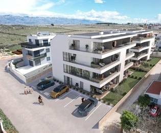 Pag, Povljana, appartamento su due livelli con vista mare, 87,22 m²