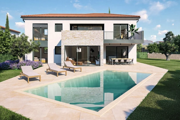 Istrie, Sv. Lovreč, Villa moderne de haute qualité avec piscine et jardin méditerranéen