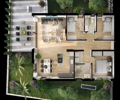 Melada appartamento trilocale con giardino e garage