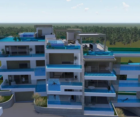 Penthouse na sprzedaż z basenem i tarasem tuż przy morzu w Chorwacji