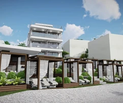 Trogir, két hálószobás lakás tetőterasszal, az első sorban