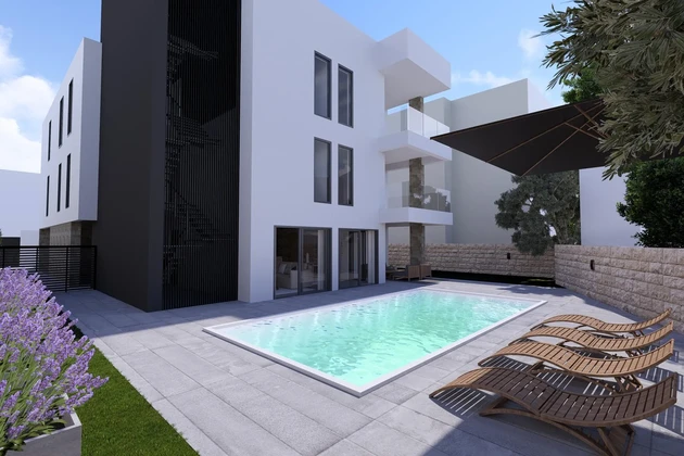 Apartment with a pool for sale in Petrčane just 30 meters from the sea in Croatia