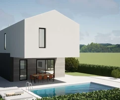 Istria, cerca de Poreč: Villa moderna con piscina y jardín