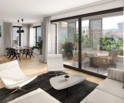 Melada three-room apartment with garden and garage