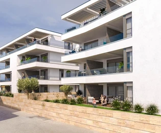 Pag, Povljana, appartamento duplex con tre camere da letto e vista mare, 122,67 m²