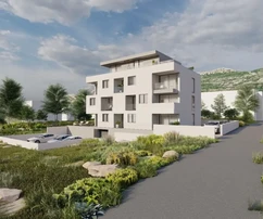 K. Lukšić, appartement deux pièces de 59,2 m² au rez-de-chaussée d'un immeuble neuf, à 600 m de la mer