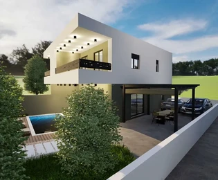 Vodice - **NEW BUILD** S2 semi-detached house with pool, 700 m from the sea