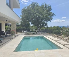 Krk, Linardići, villa di lusso con piscina e sauna, nuova costruzione, 200 m², terreno di 450 m²