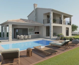 Istria, Višnjan: Casa indipendente con piscina