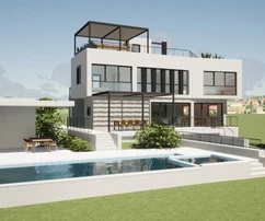 Villa moderna con piscina y vistas al mar, Istria, Poreč