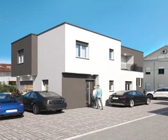 Vodice - Dvoupodlažní apartmán S1 se zahradou, výborná lokalita, 500 m od pláže