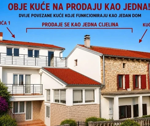 Istria, Svetvinčenat, w pełni odnowiony kamienny dom istriański z budynkami gospodarczymi