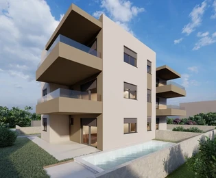 Trzypokojowe mieszkanie A2, 64 m², 200 m od plaży, Novalja, Nowy budynek