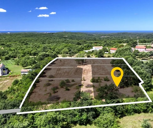 Istrien, Barat, Baugrundstück mit blick auf meer und natur