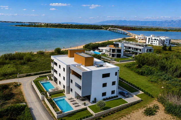 Kroatien, Privlaka Dalmatien - Luxuriöses Penthouse - 60 Meter vom Meer entfernt