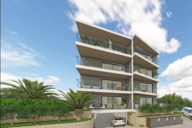Okrug Gornji, Zweizimmerwohnung im dritten Stock mit Dachterrasse von 65,10 m²