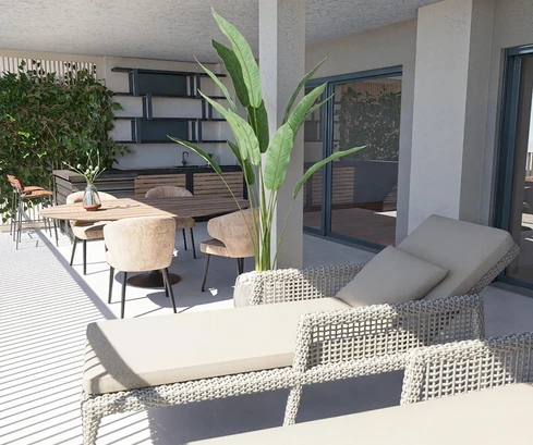 Istria, Umag, luxury apartment with terrace and parking space in garage