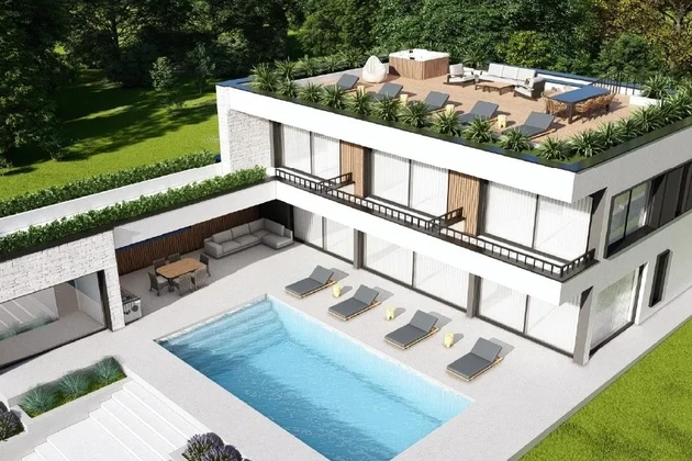 Exkluzív villa építés alatt, panorámás tengerre néző kilátással