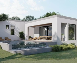 Istria, Labin, moderna casa al piano terra con piscina in una posizione tranquilla