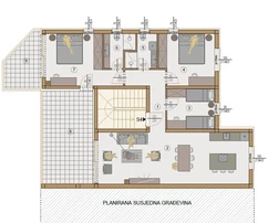 Pula, penthouse trois pièces 111 m² avec garage dans un complexe résidentiel moderne, 2026, deuxième étage