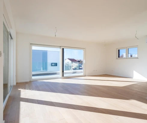 Vodice, ÚJ ÉPÍTÉSŰ, penthouse tetőterasszal és tengeri kilátással, 137,93 m²