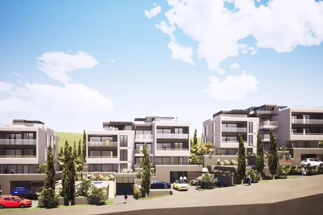 Trogir, Saldun, 3pokojový byt, 103 m2, novostavba, výhled na moře, bazén