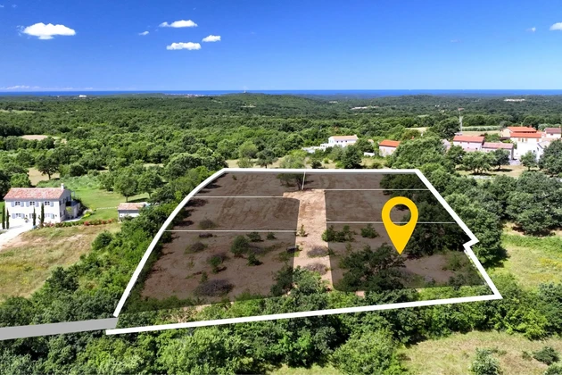 Istria, Barat, parcela edificable con vistas al mar y a la naturaleza