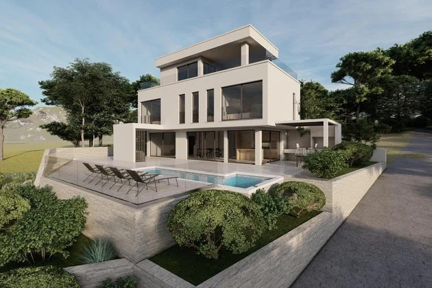 Moderní vila s bazénem na prodej v Milně v Chorvatsku