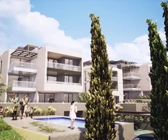 Трогир, Салдун, апартаменты с 2 спальнями 75 м² + терраса на крыше 76 м², вид на море, бассейн