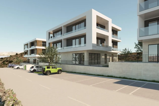 Zadar, Vinjerac, két hálószobás B4-es lakás, tengerre néző kilátás, 1. emelet