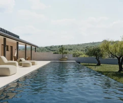 Isztria, Buje, Prémium Modern Villa Medencével és Nyílt Kilátással a Természetre és a Tengerre