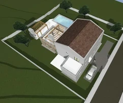 Višnjan, Istrie: Stavební pozemek s výhledem na moře, povolení